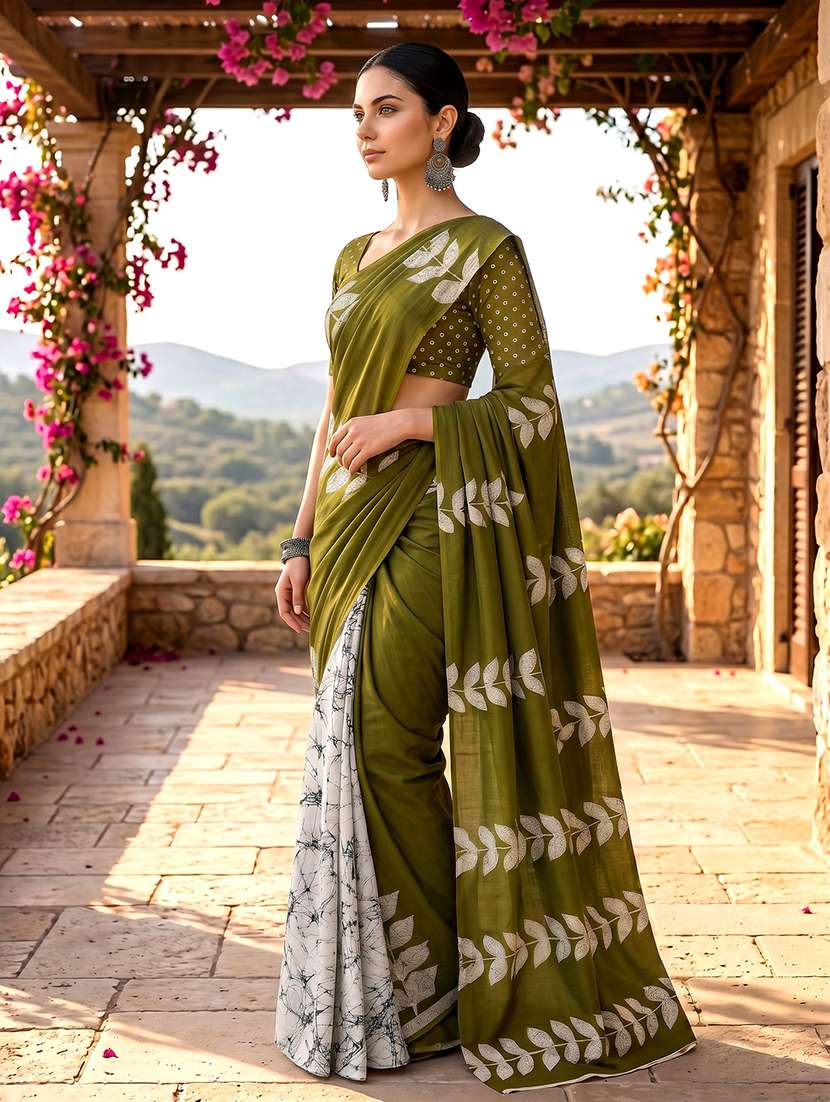 Women Printed Casual Wear Saree With Blouse - 22658692 -  Standard Image - 2