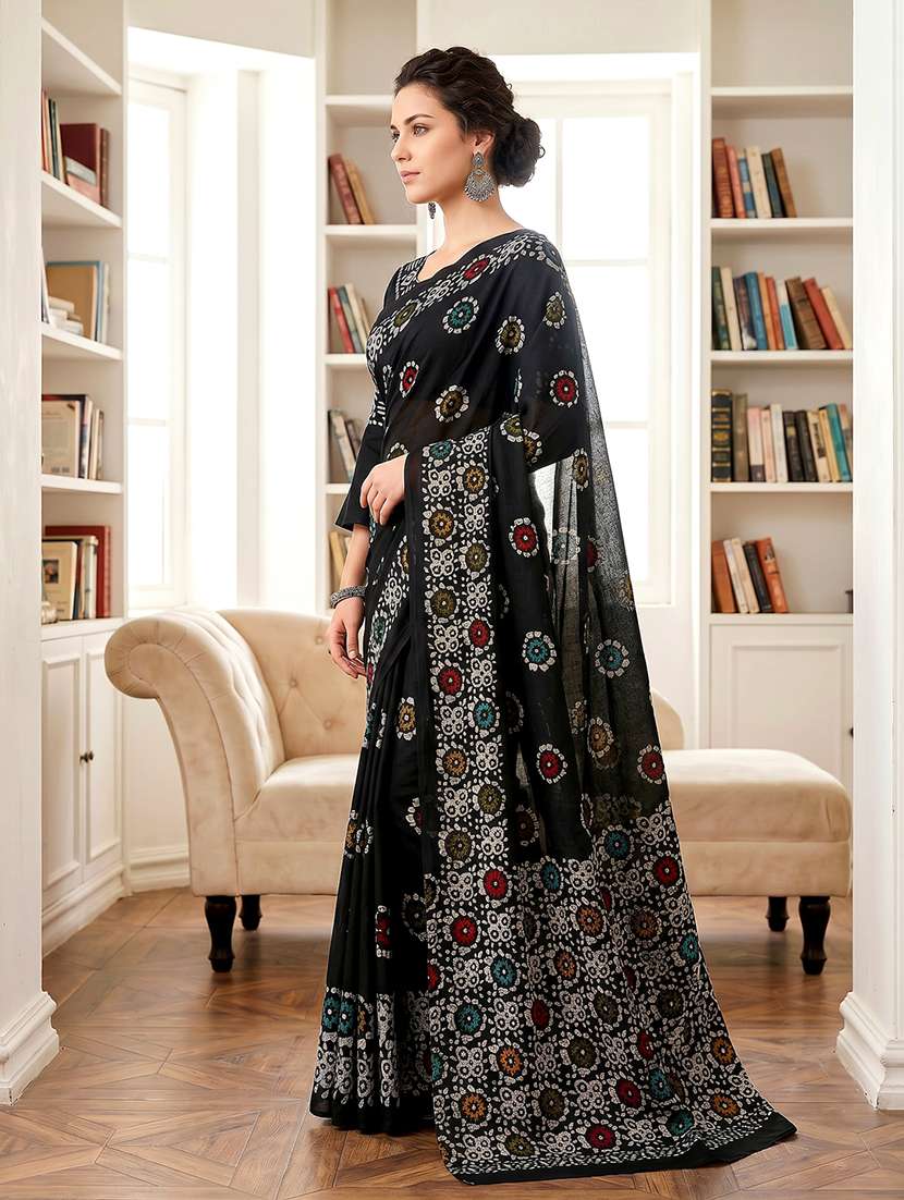 Women Printed Casual Wear Saree With Blouse - 22658694 -  Standard Image - 2