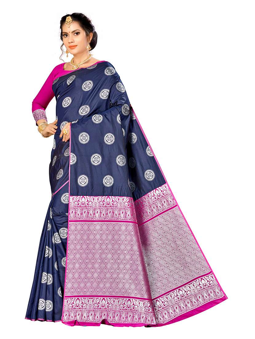 Women Self Design Banarasi Saree With Blouse - 22660292 -  Standard Image - 2