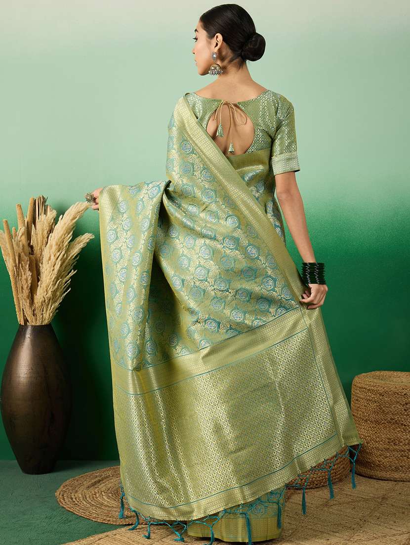 Women Self Design Banarasi Saree With Blouse - 22660316 -  Standard Image - 2