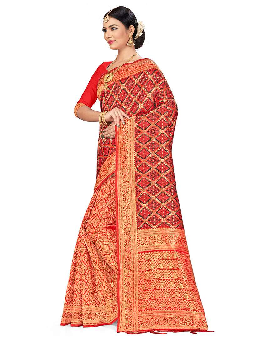 Women Self Design Banarasi Saree With Blouse - 22660322 -  Standard Image - 2