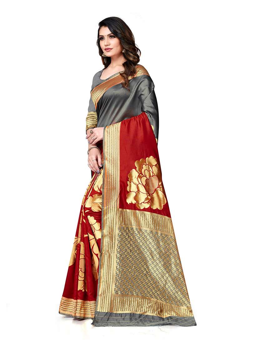 Women Self Design Banarasi Saree With Blouse - 22660354 -  Standard Image - 2