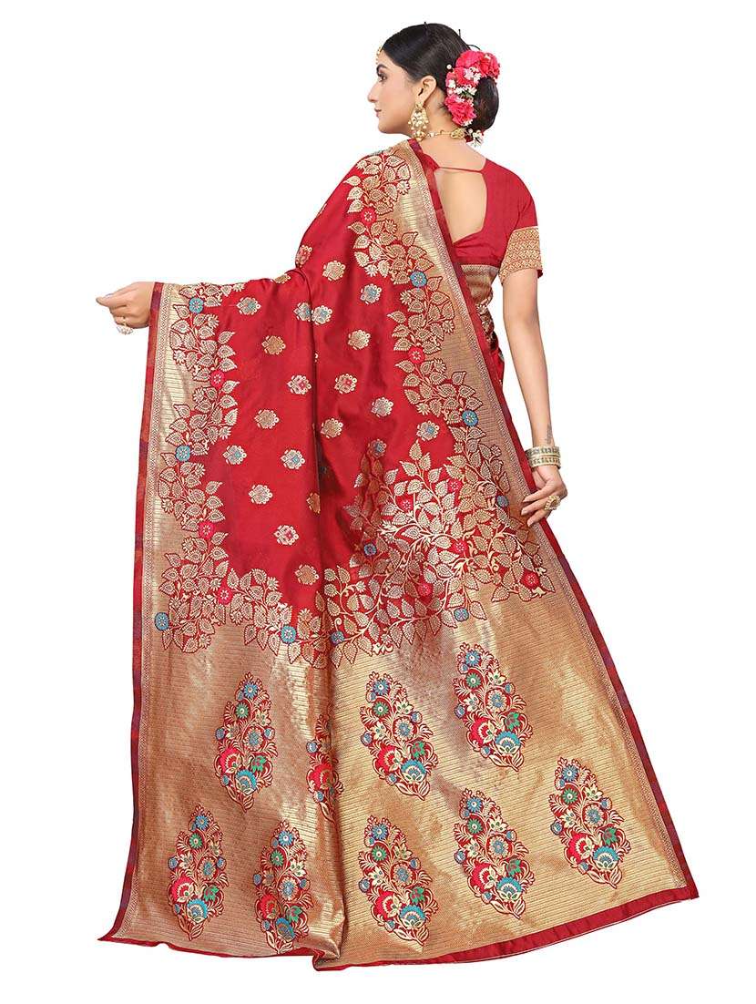 Women Self Design Banarasi Saree With Blouse - 22660392 -  Standard Image - 2