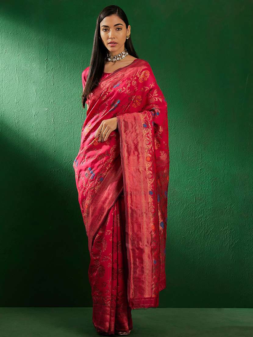 Women Self Design Banarasi Saree With Blouse - 22660480 -  Standard Image - 2
