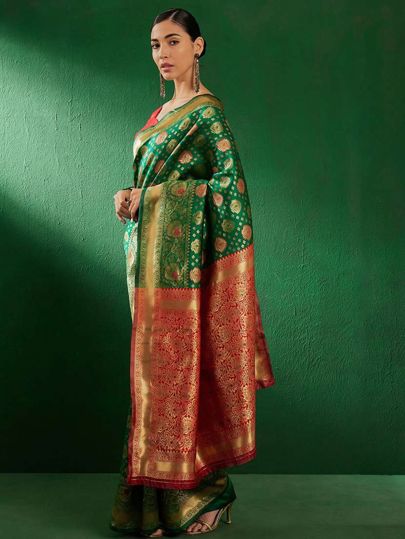 Women Self Design Banarasi Saree With Blouse - 22660488 -  Standard Image - 2