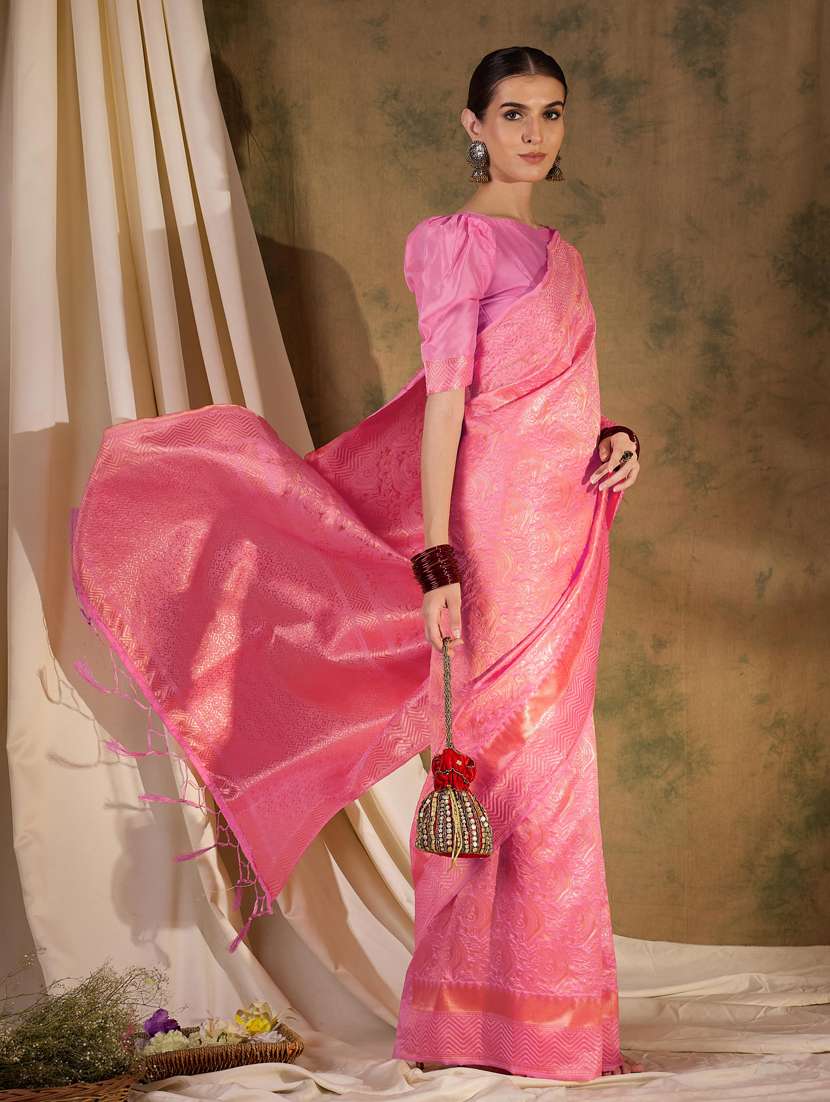 Women Self Design Banarasi Saree With Blouse - 22660516 -  Standard Image - 2