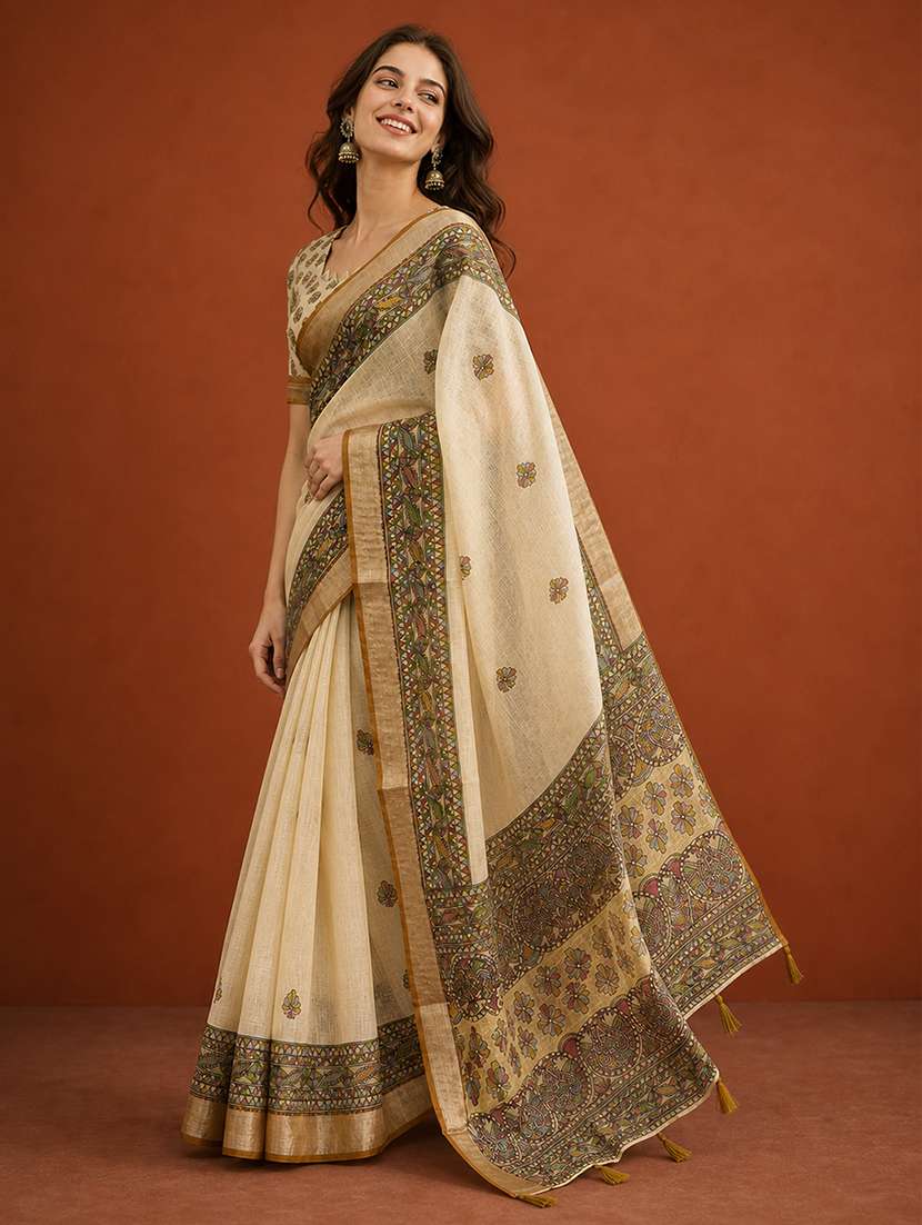 Women Printed Casual Wear Saree With Blouse - 22660886 -  Standard Image - 2