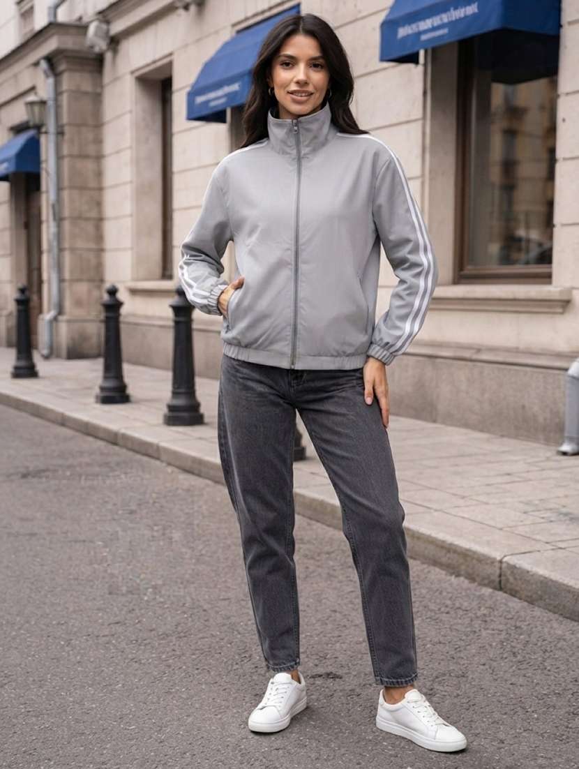 Women Tapered Long Sleeve Windcheater Jacket - 22661995 -  Standard Image - 2