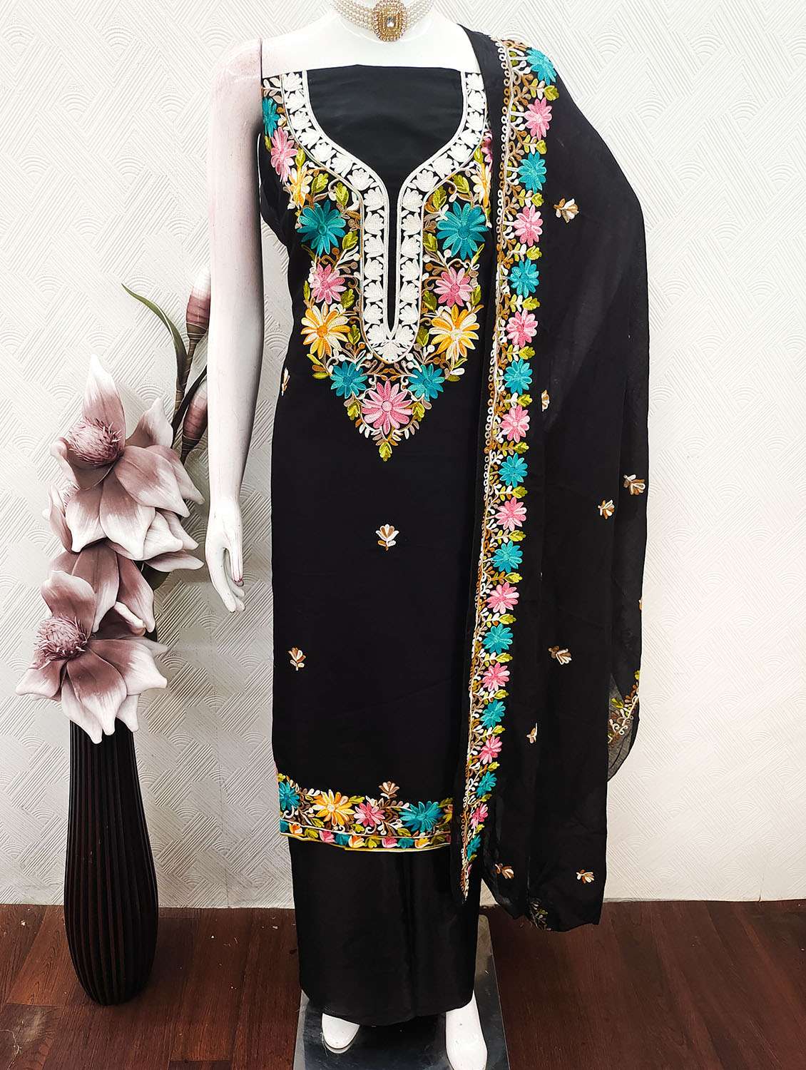 women solid with work unstitched suit set - 22662275 -  Standard Image - 2