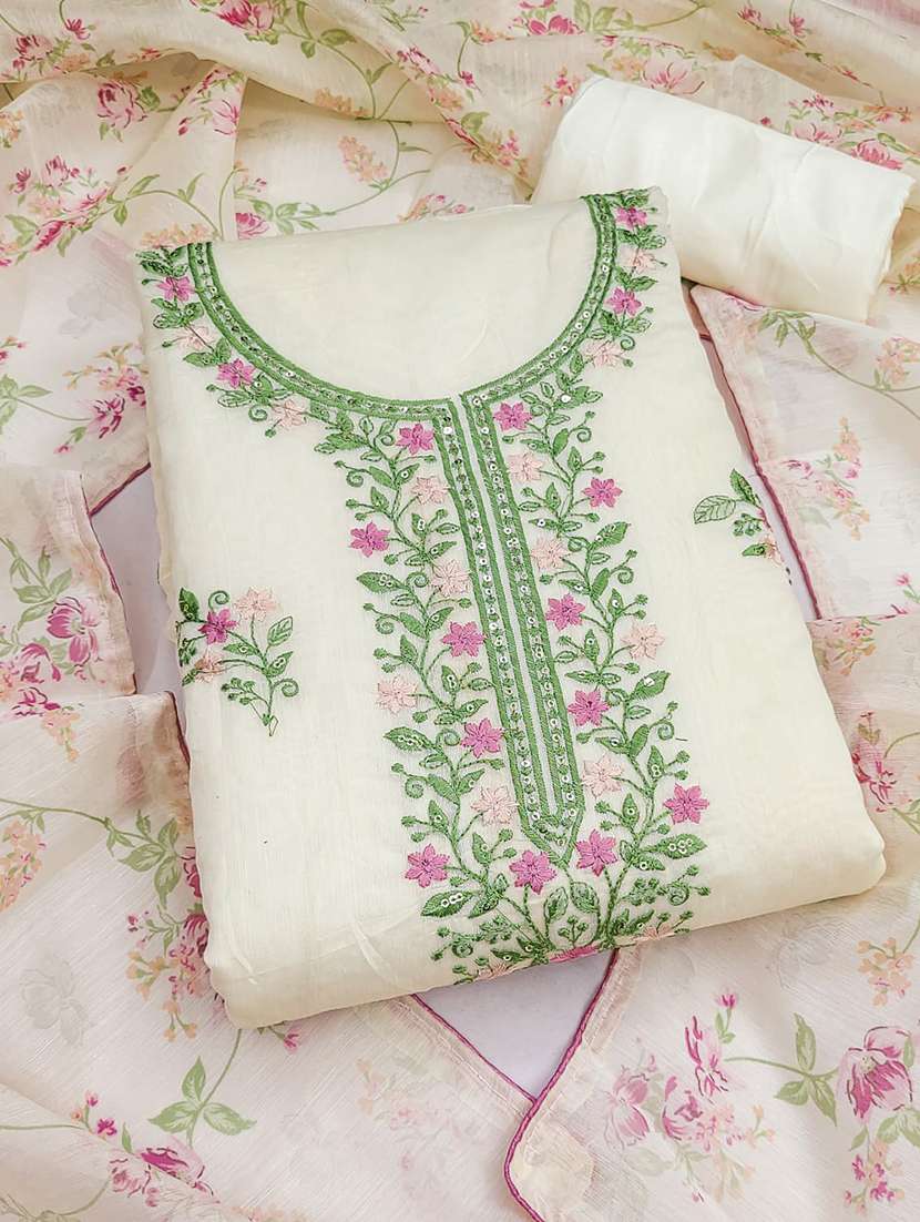 women solid with work unstitched suit set - 22662309 -  Standard Image - 2