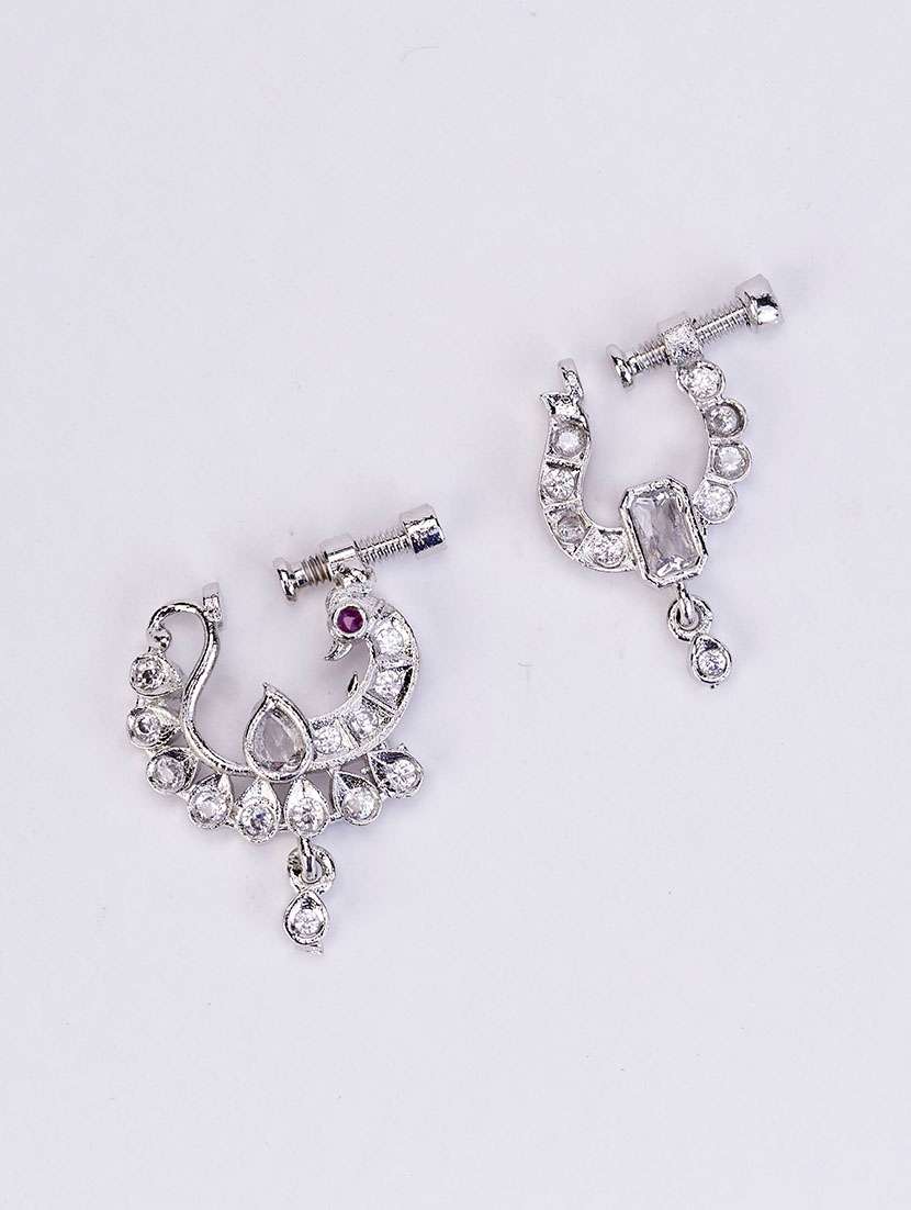 shimmering rhodium plated combo naath - 22662440 -  Standard Image - 2