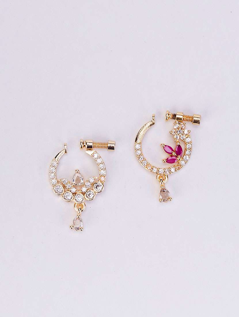 tri-floral combo gold plated naath - 22662446 -  Standard Image - 2