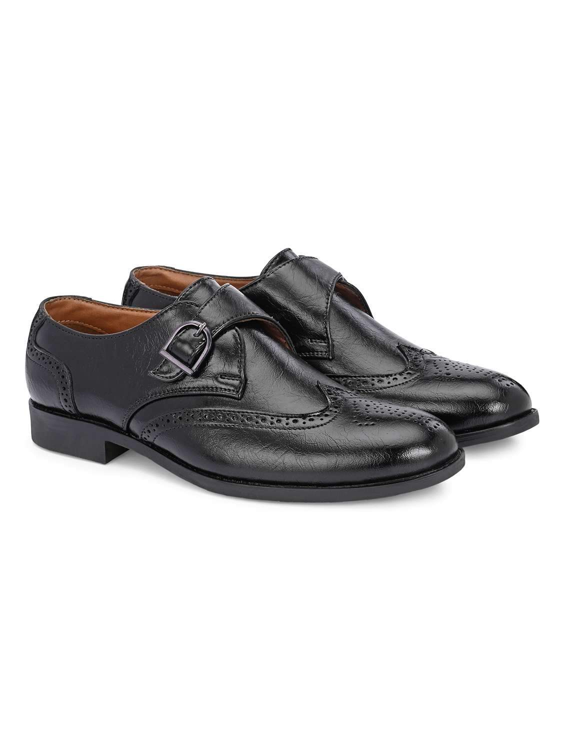 Men Textured Slip On Brouges Shoes - 22662535 -  Standard Image - 2