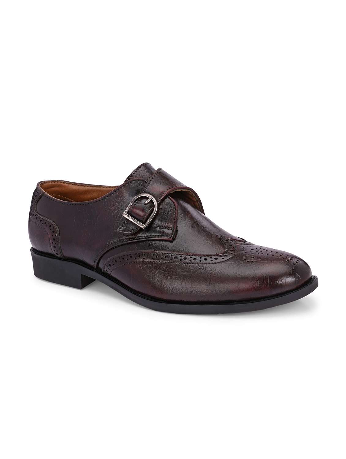 Men Textured Slip On Brouges Shoes - 22662536 -  Standard Image - 2
