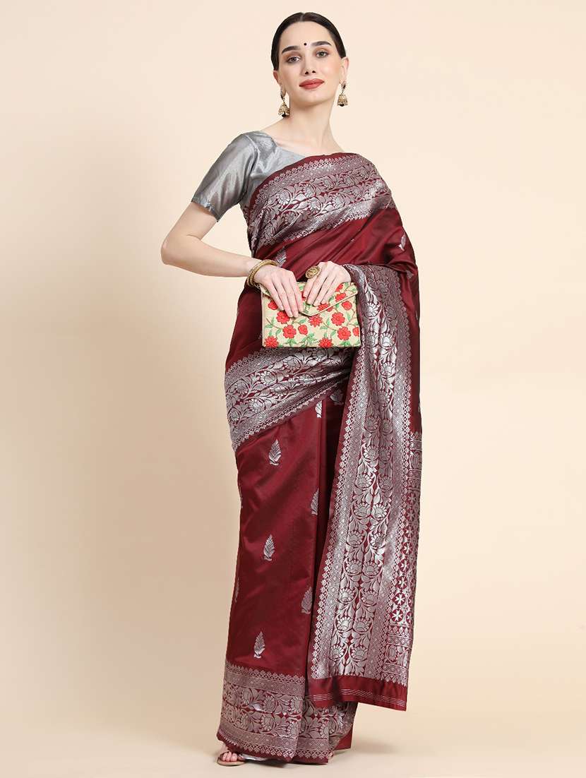 Women Self Design Banarasi Saree With Blouse - 22663041 -  Standard Image - 2
