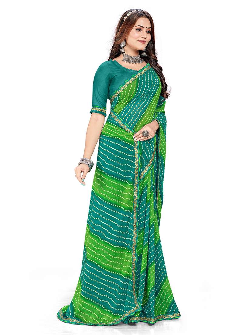 Women Printed Casual Wear Saree With Blouse - 22663119 -  Standard Image - 2