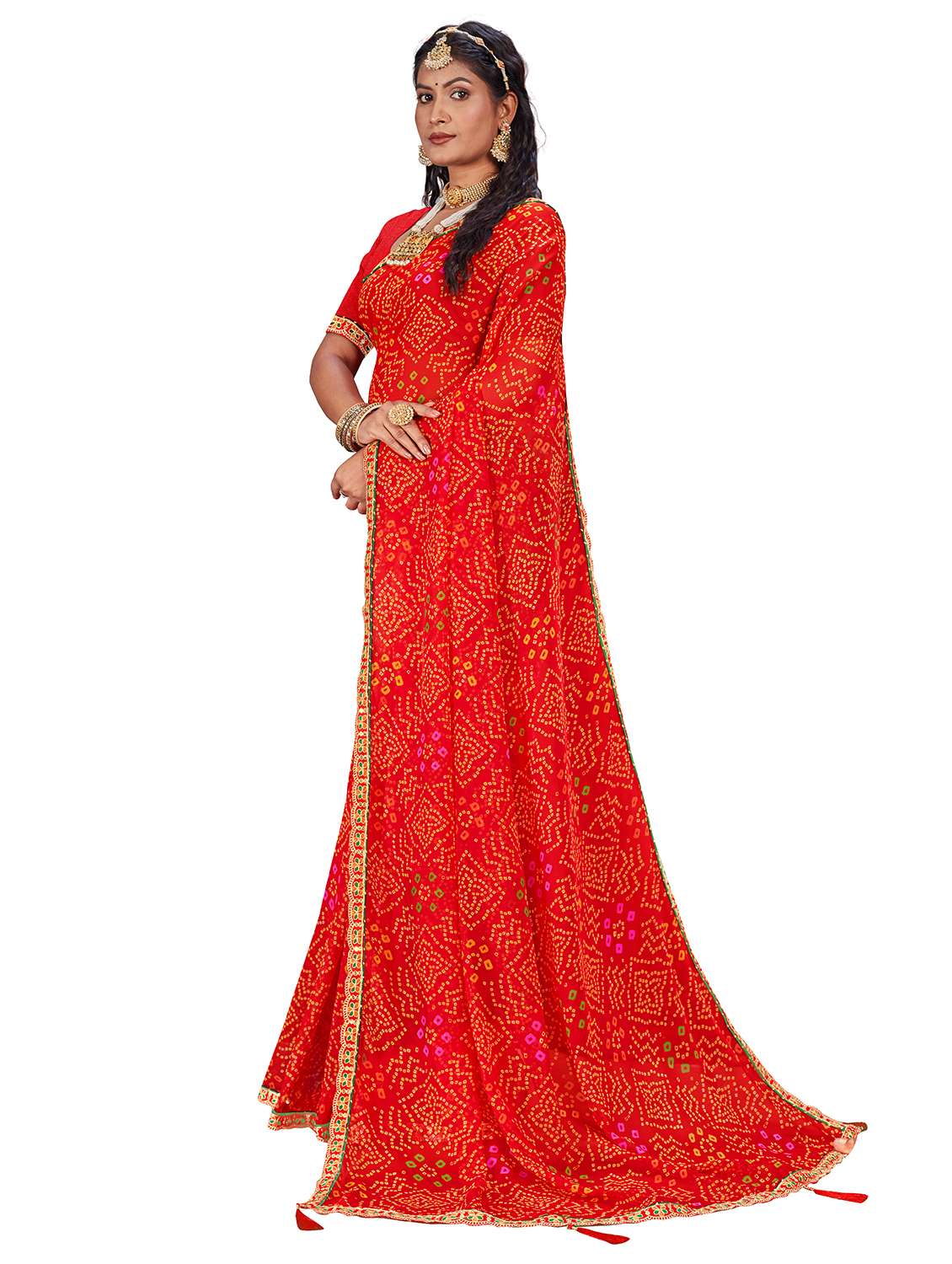Women Printed Casual Wear Saree With Blouse - 22663301 -  Standard Image - 2