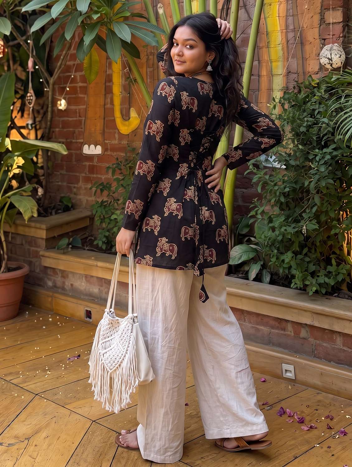 Women Printed Long Sleeves Straight Kurti - 22663917 -  Standard Image - 2