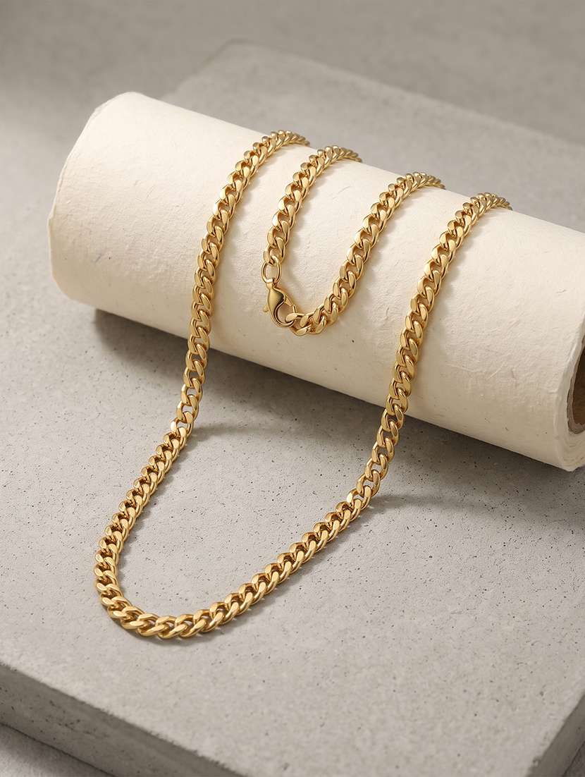unisex gold brass micron chain necklace 