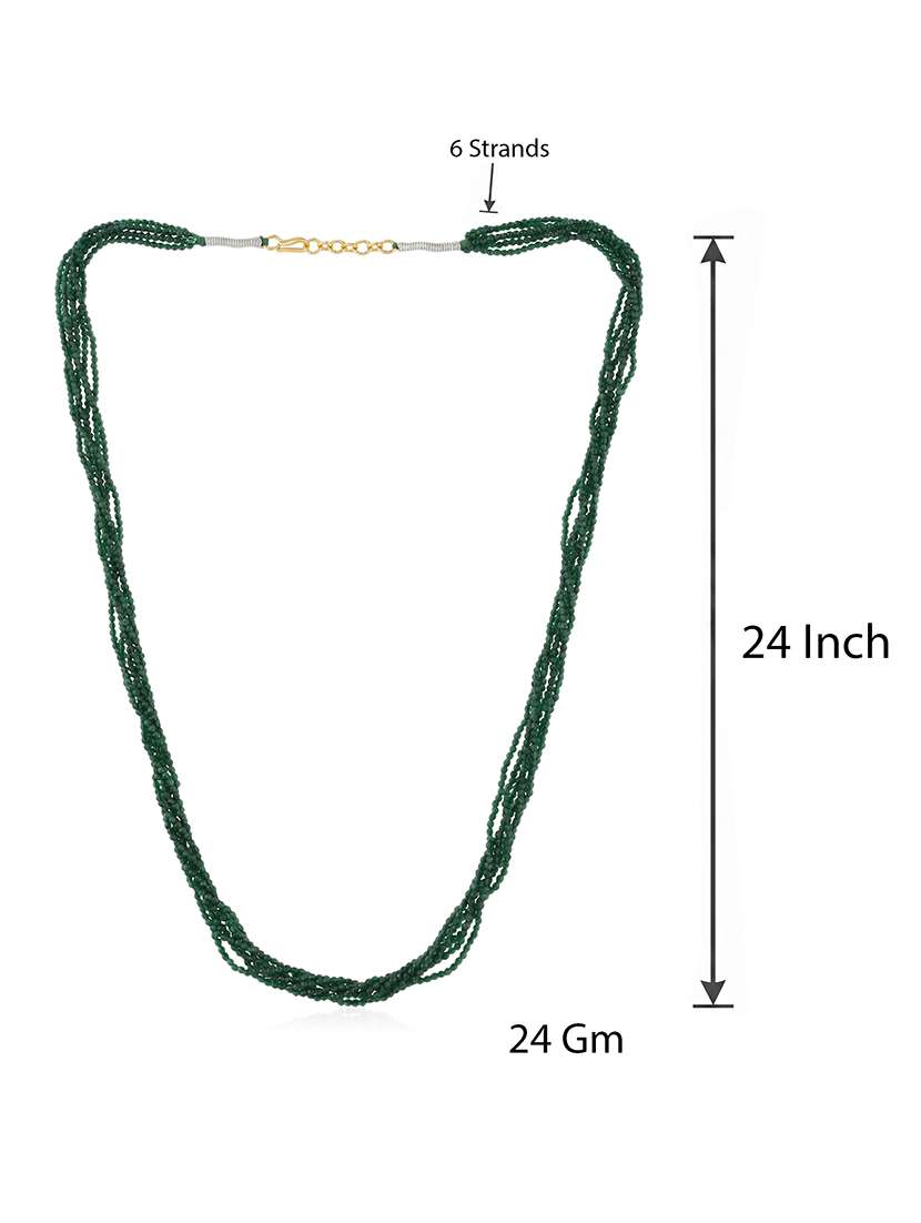 Women Green Crystal Facetted Beads Long Necklace - 22663941 -  Standard Image - 2