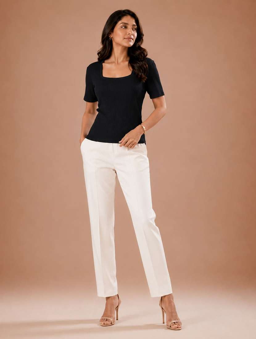 women solid short sleeves regular top