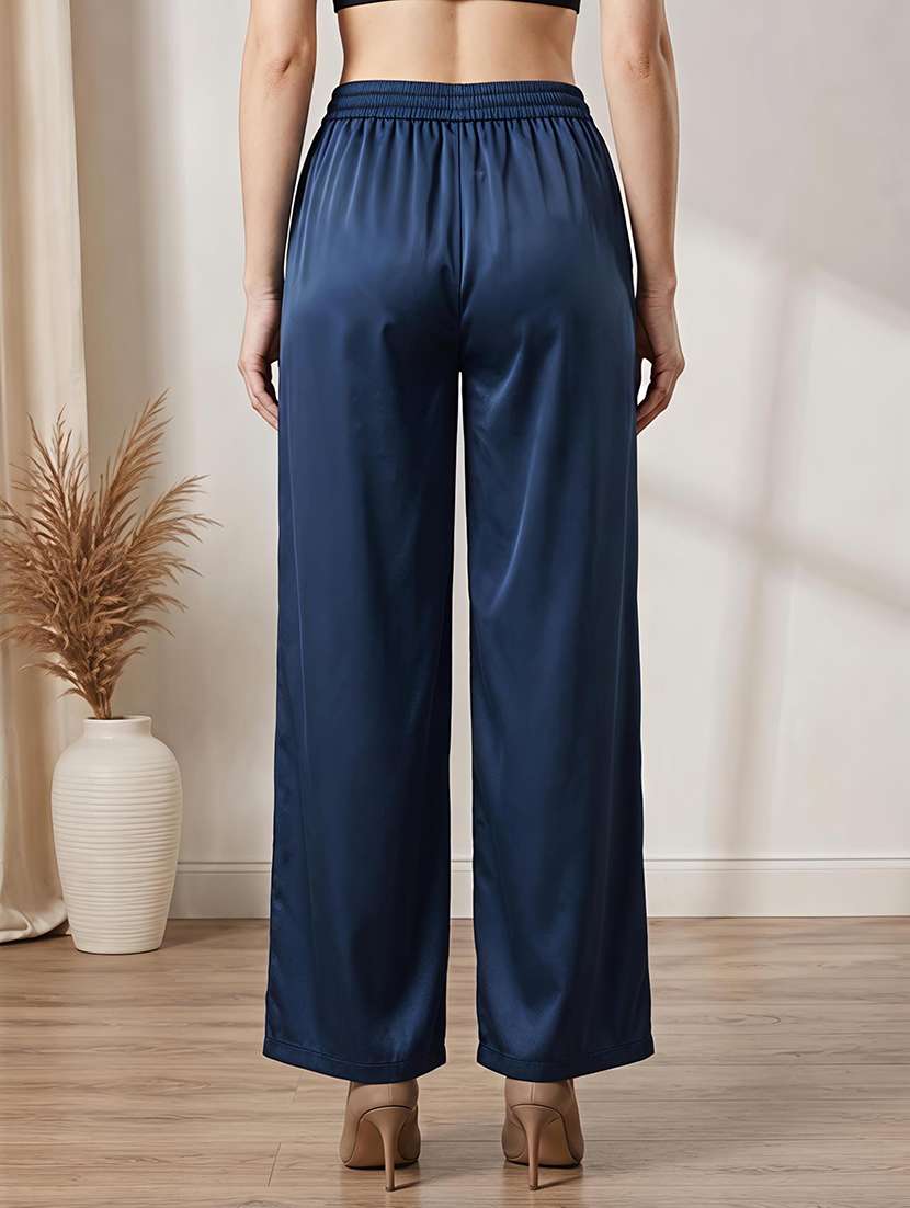 Women Solid Mid Rise Straight Palazzo - 22664427 -  Standard Image - 2