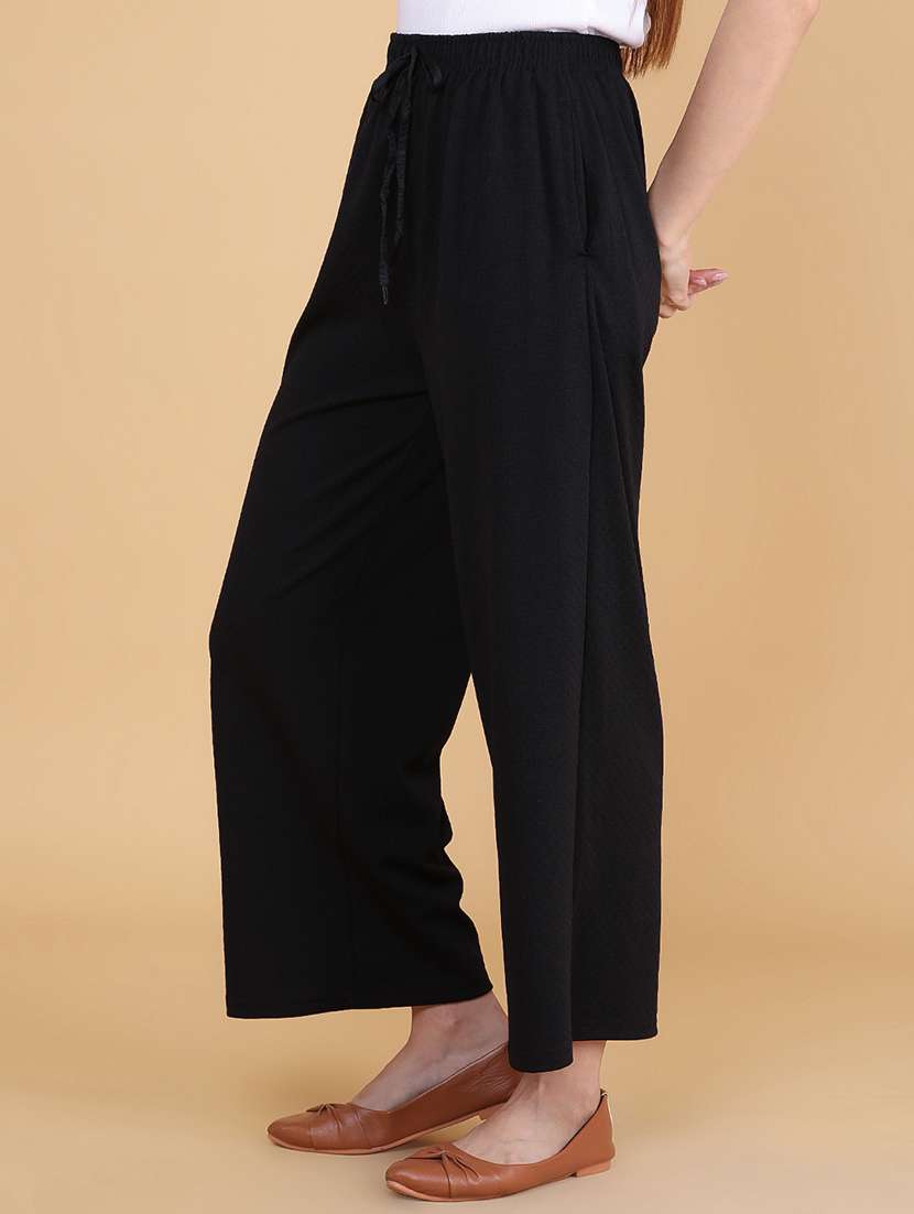 Women Solid Mid Rise Straight Trouser - 22664496 -  Standard Image - 2