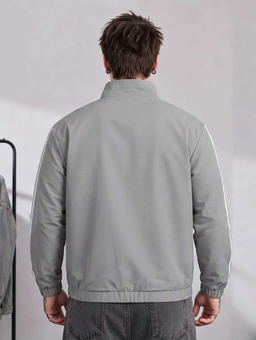Men Taped Long Sleeves Regular Fit Bomber Jacket - 22664732 -  Standard Image - 2