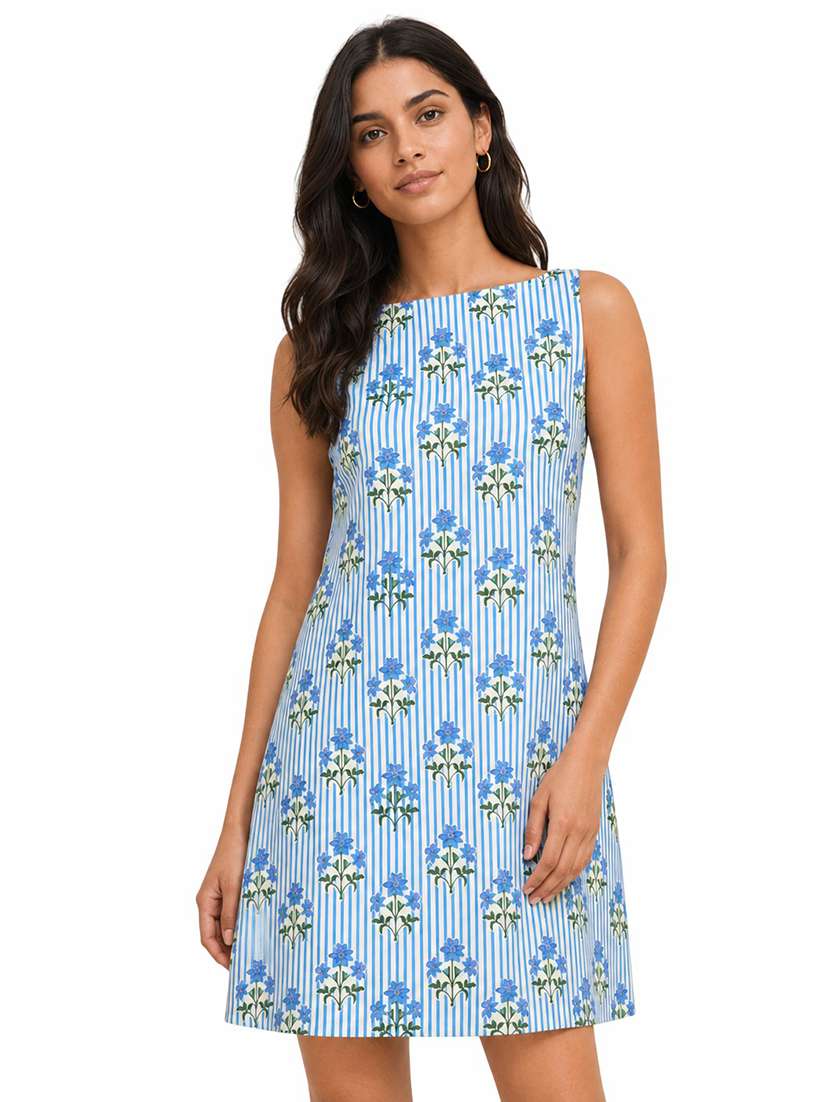 Women Printed Sleeveless A-line Dress - 22665136 -  Standard Image - 2