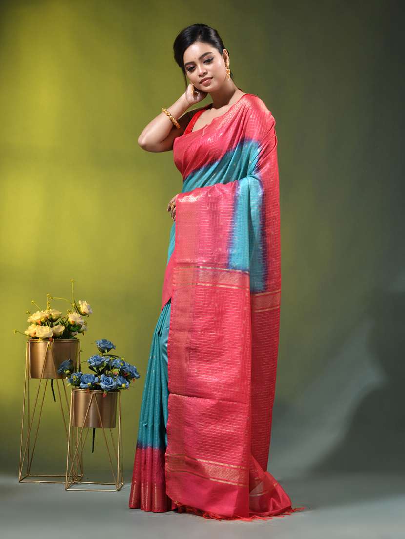 Women Self Design Handloom Saree With Blouse - 22686258 -  Standard Image - 2