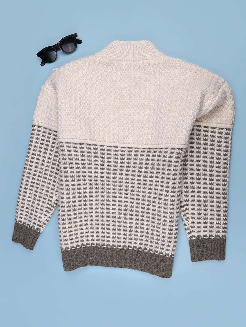 Boys Self Design Long Sleeves Regular Sweater - 22687234 -  Standard Image - 2