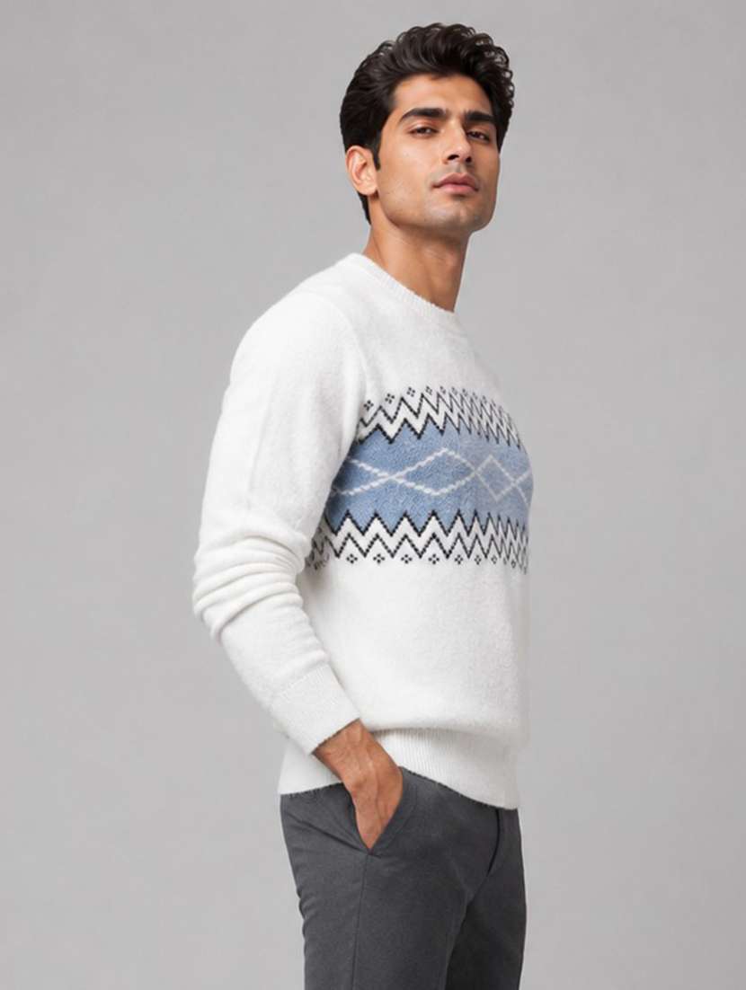 Men Self Design Long Sleeves Regular Fit Pullover - 22687359 -  Standard Image - 2