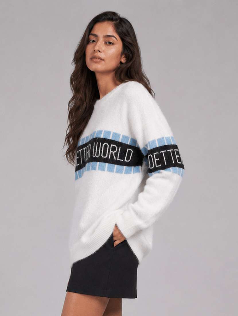 Women Self Design Long Sleeves Regular Fit Pullover - 22687383 -  Standard Image - 2