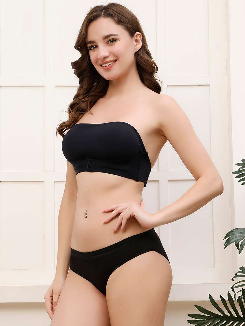 women solid half coverage bra and panty set - 22687551 -  Standard Image - 2