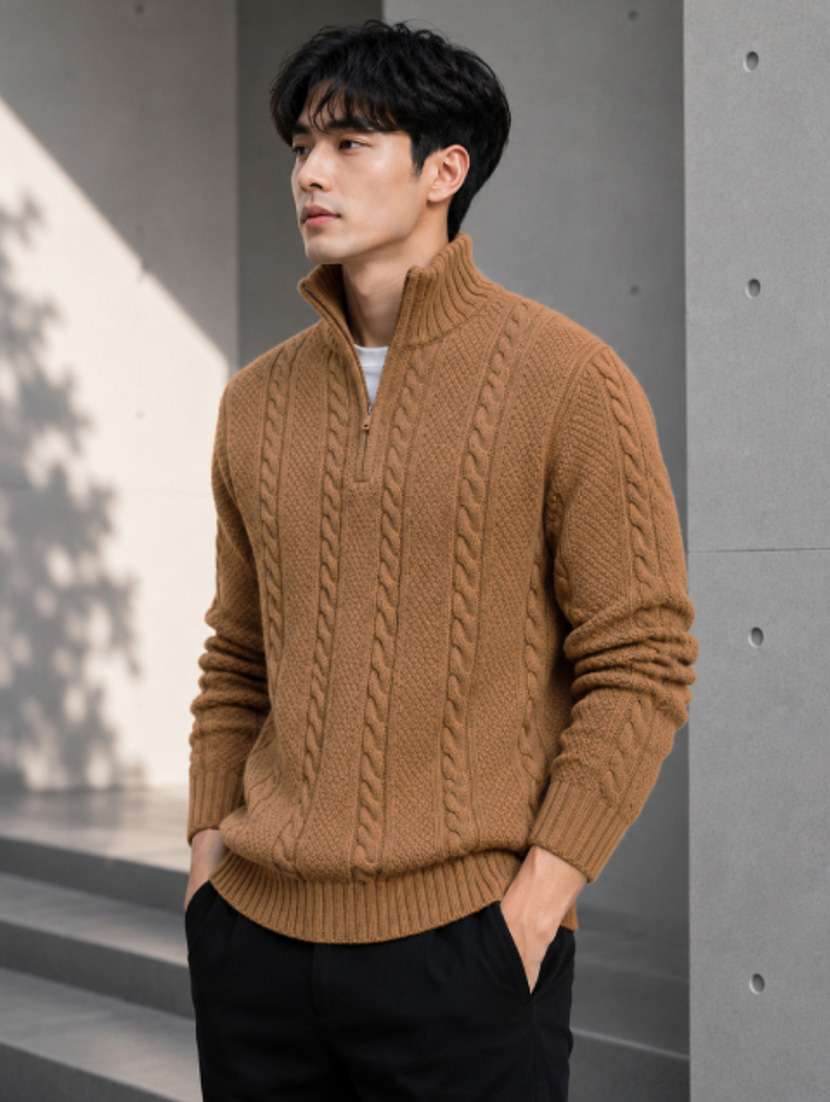Men Self Design Long Sleeve Regular Fit Pullover - 22687620 -  Standard Image - 2