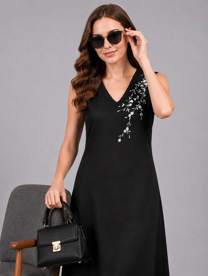 Women Embroidered Sleeveless High Low Dress - 22687994 -  Standard Image - 2