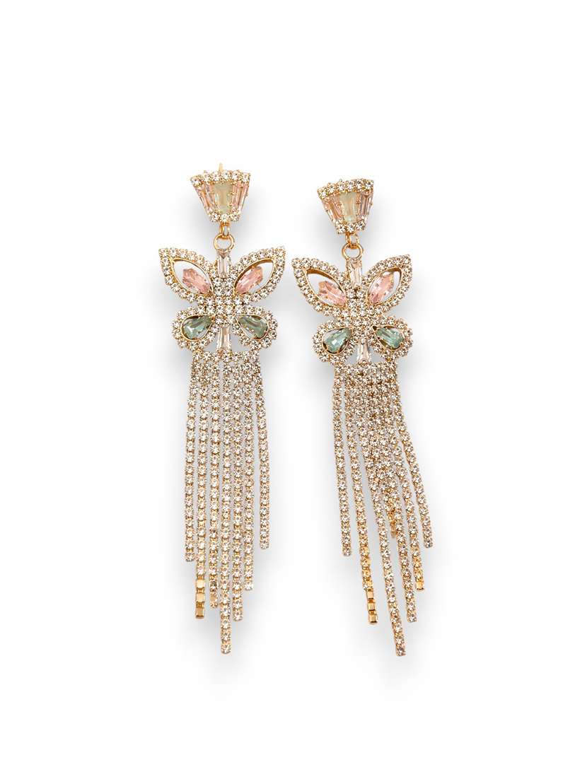 women multi coloured crystal crop earrings - 22688025 -  Standard Image - 2