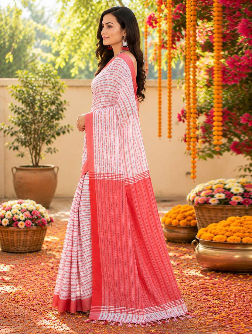 Women Self Design Handloom Saree With Blouse - 22688044 -  Standard Image - 2