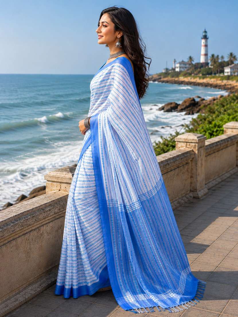 Women Self Design Handloom Saree With Blouse - 22688046 -  Standard Image - 2