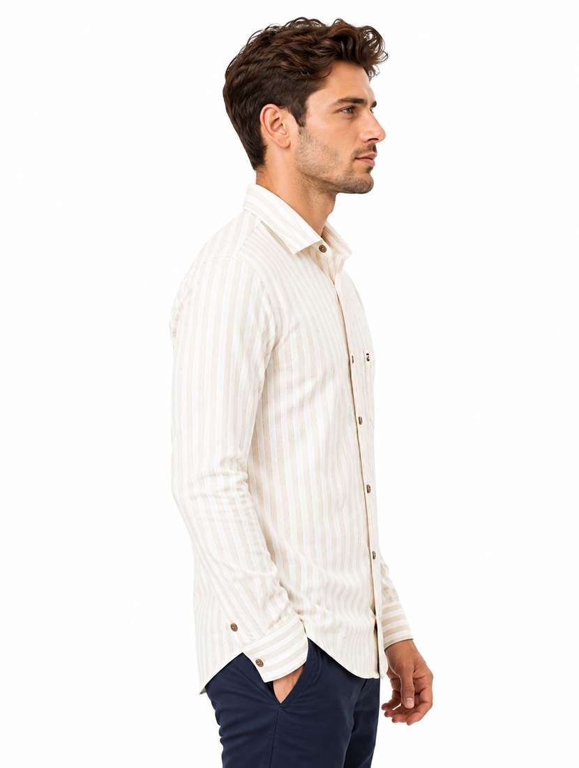 Men Striped Long Sleeve Regular Fit Casual Shirt - 22688397 -  Standard Image - 2