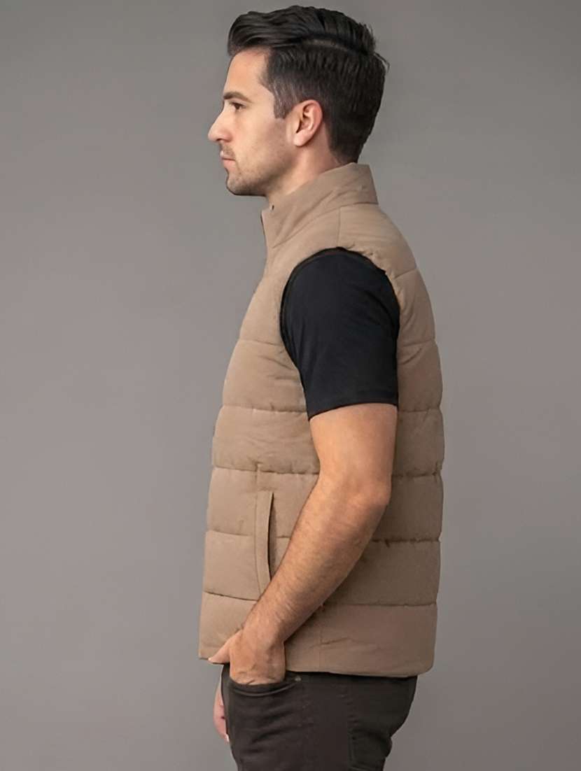 Men Solid Sleeveless Puffer Jacket - 22688693 -  Standard Image - 2