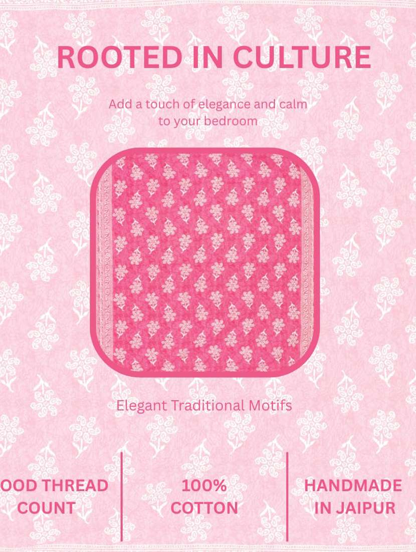 Timeless Trends Jaipuri 100 % Cotton Double Bedsheet With 2 Pillow Cover Cpp01 - 22688878 -  Standard Image - 2