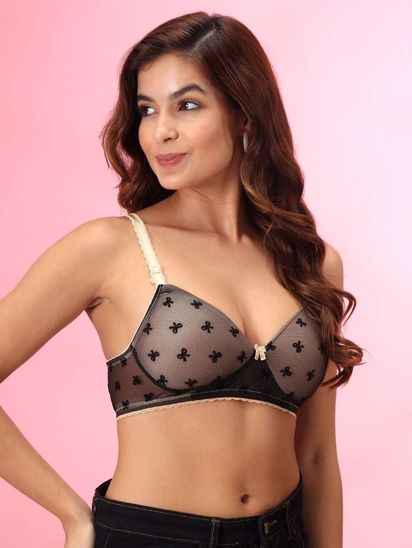 Women Printed Three Fourth Coverage Push Up Bra - 22688888 -  Standard Image - 2