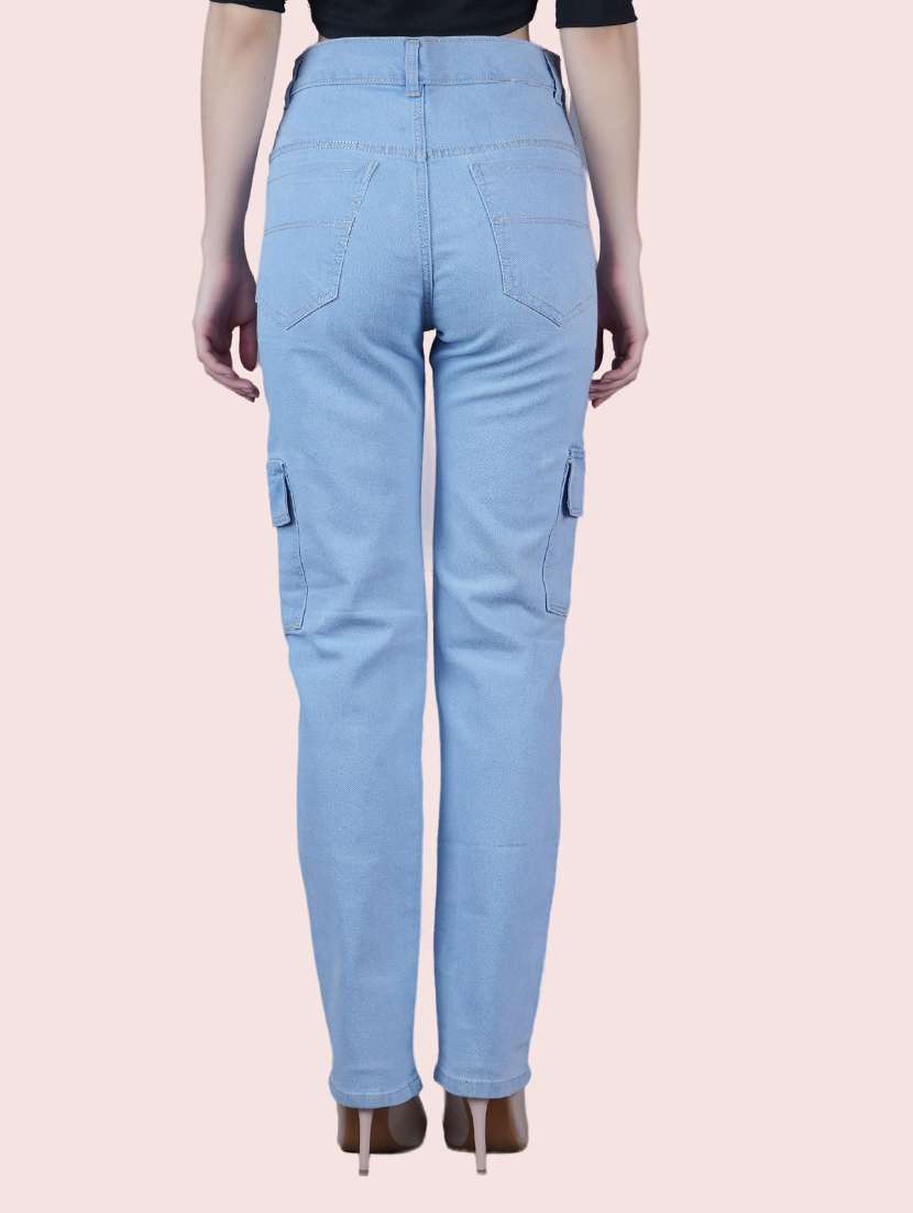 Women Solid Mid Rise Slim Fit Cargo - 22688946 -  Standard Image - 2