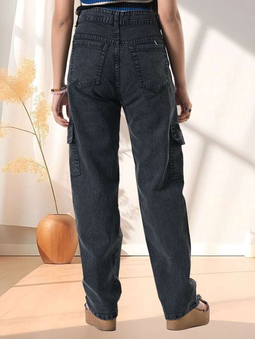 Women Solid Mid Rise Regular Fit Cargo - 22689082 -  Standard Image - 2