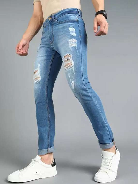 Men Distressed Mid Rise Slim Fit Jeans - 22689932 -  Standard Image - 2