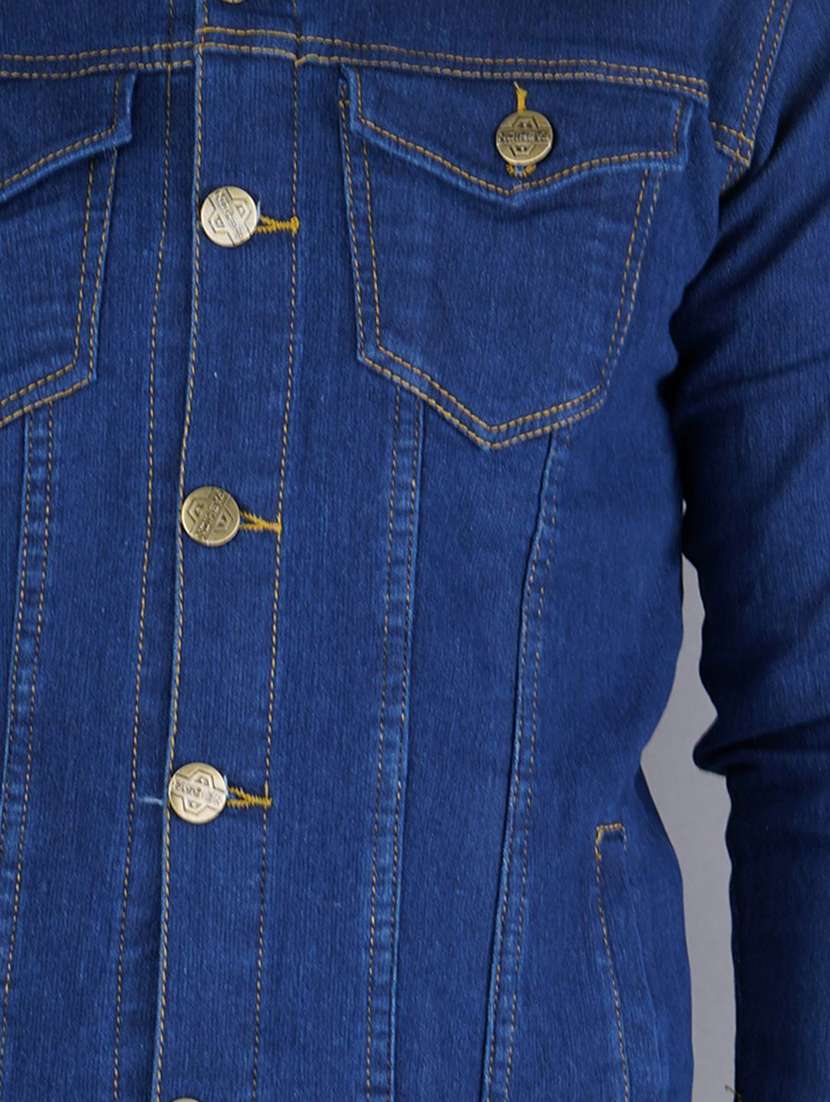 Men Solid Long Sleeves Denim Jacket - 22690022 -  Standard Image - 2