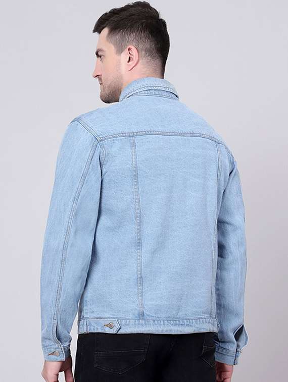 Men Solid Long Sleeve Regular Fit Denim Jacket - 22690039 -  Standard Image - 2