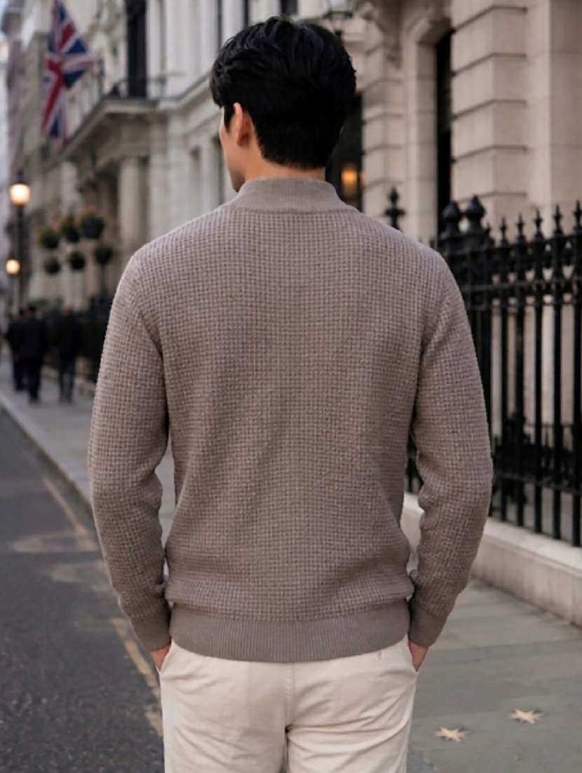 Men Self Design Long Sleeve Regualr Fit Pullover - 22690832 -  Standard Image - 2
