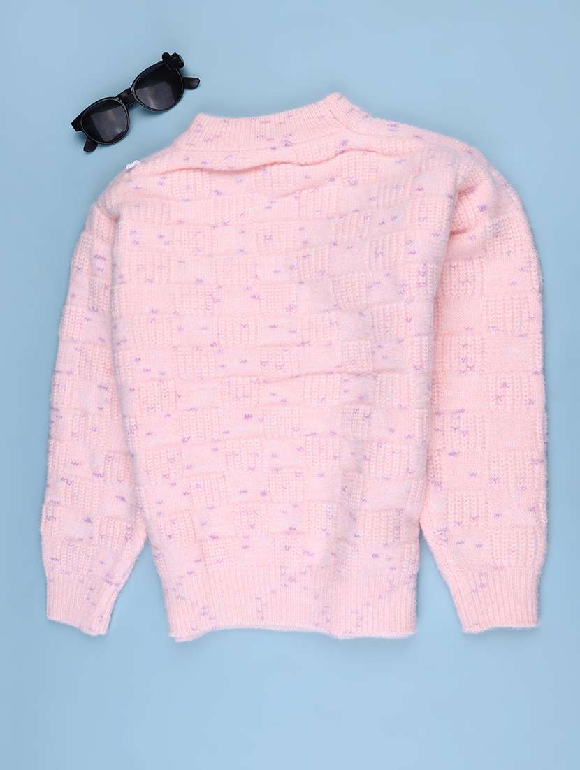 Girls Self Design Long Sleeves Regular Sweater - 22691737 -  Standard Image - 2